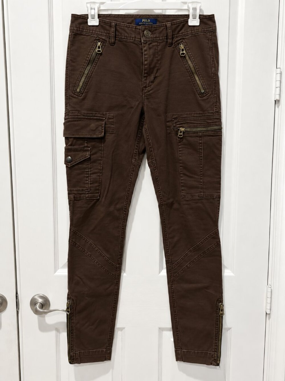 Polo Ralph Lauren Chocolate Espresso Cargo Pants Women’s 6 Utility Y2K Moto